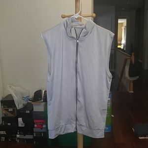 Silver sleeveless zip up